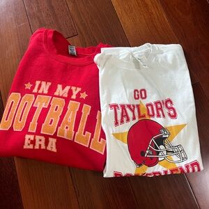 Red Sweatshirt - Go Taylor’s BF Size Large & Tee Shirt Size M